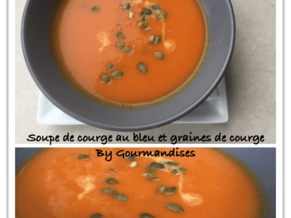 Soupe de courge musquée de Provence au bleu et graines de courge