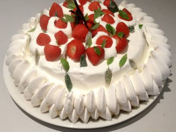 Vacherin glacé fraise-verveine