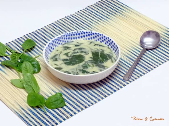 Soupe express au lait de coco et épinards [vegan]
