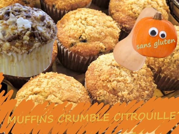Muffins à la purée de citrouille épicée, crumble sans gluten