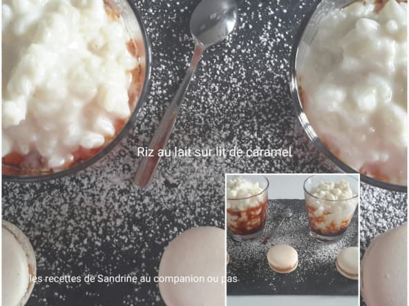Riz au lait sur lit de caramel facile et crémeux
