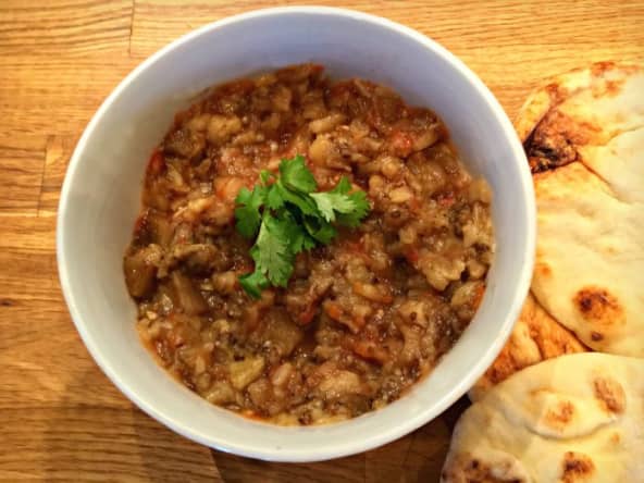 Salade d'aubergines en purée