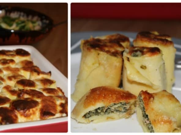 Crêpes roulées aux épinards et saumon : Au gré de mes envies