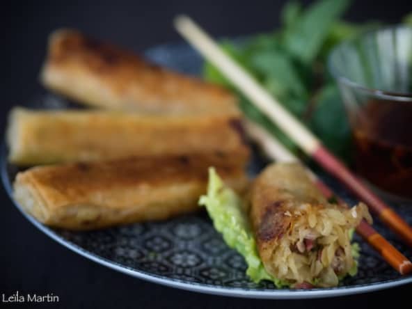 Nems croustillants de choucroute, magret de canard fumé, pomme granny et curry – je vais vous cuisiner