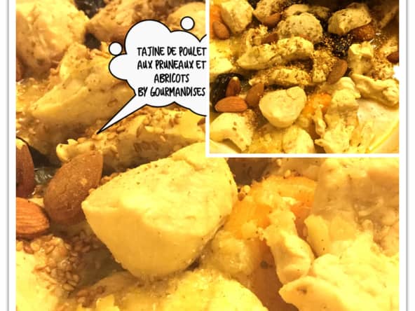 Tajine de poulet aux pruneaux et abricots