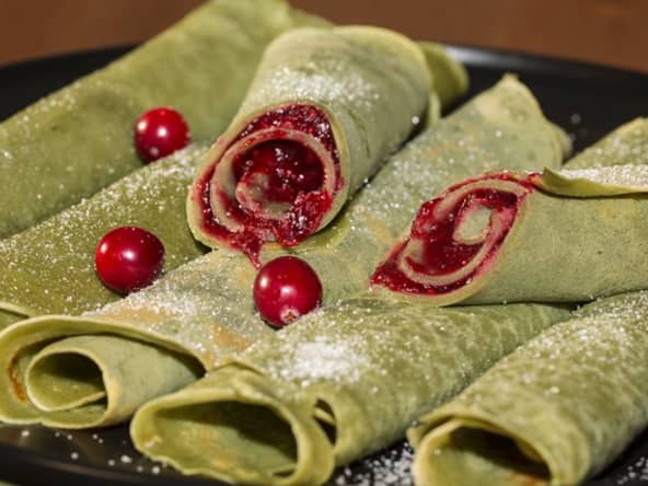 Crêpes vertes originales au thé matcha