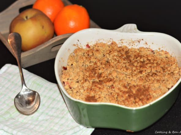 Crumble hivernal pomme, cranberries et orange