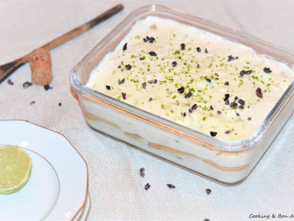 Tiramisu ananas, rhum et citron vert