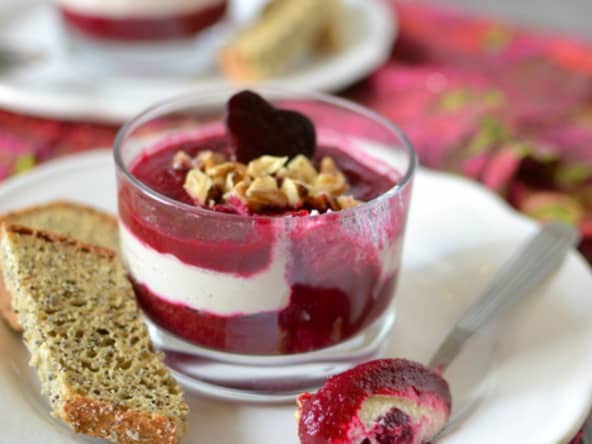 Verrines de betterave et crémeux de noix de cajou