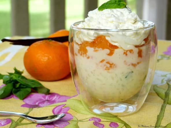 Riz au lait vanille, basilic et clémentines