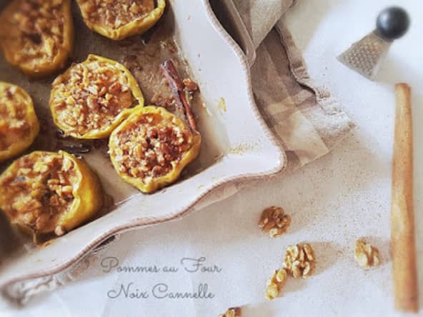Des pommes au four Noix Miel Canelle