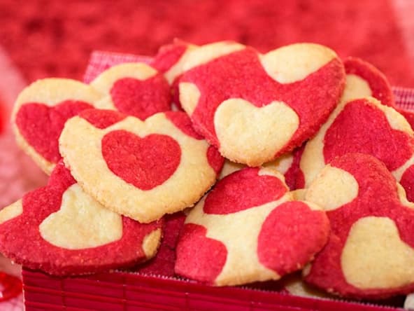 Sablés coeurs bicolores