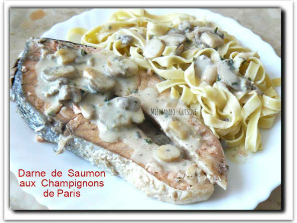 Darnes de saumon aux champignons