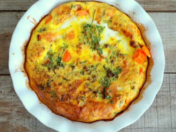 Clafoutis salé carottes, curry et mozzarella