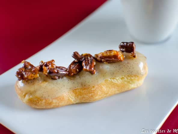 Éclairs à la vanille et noix de pécan