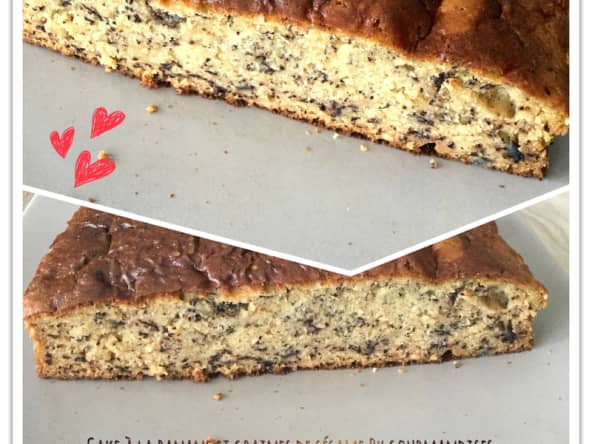 Cake à la banane et sésame grillé