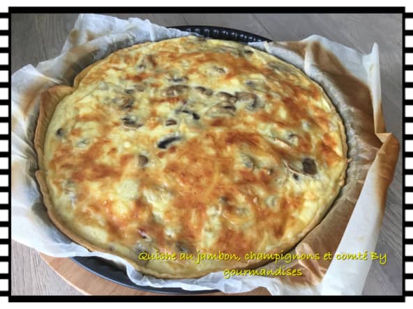 Quiche au jambon, champignons et comté ( 375 cal/ par personne)