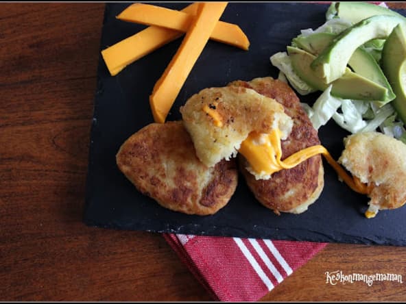 Croquettes de purée au chou fleur et pomme de terre, coeur de mimolette fondante