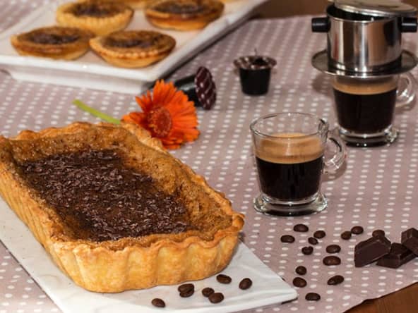 Tarte façon crème brûlée au café