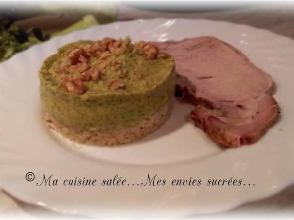 Purée de brocolis sur lit de boulgour