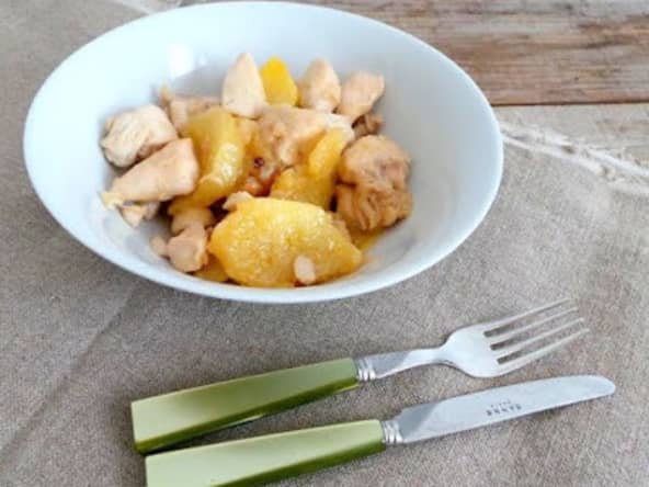 Poulet au citron vert, ananas, gingembre et miel