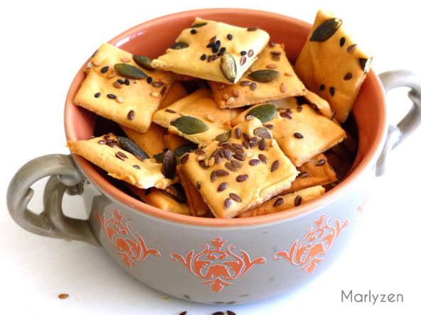 Crackers aux graines à la farine de pois chiche