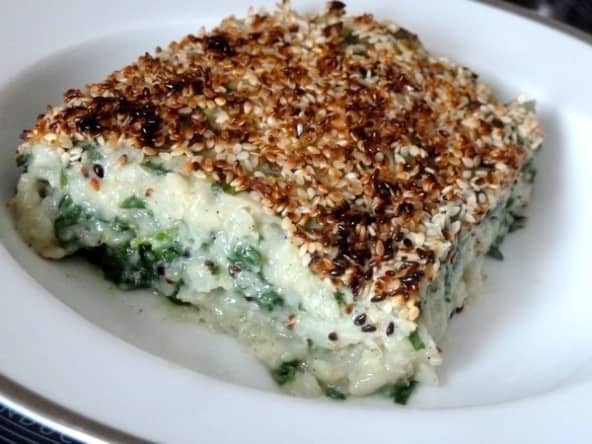 Chou-fleur épinards gratinés au sésame