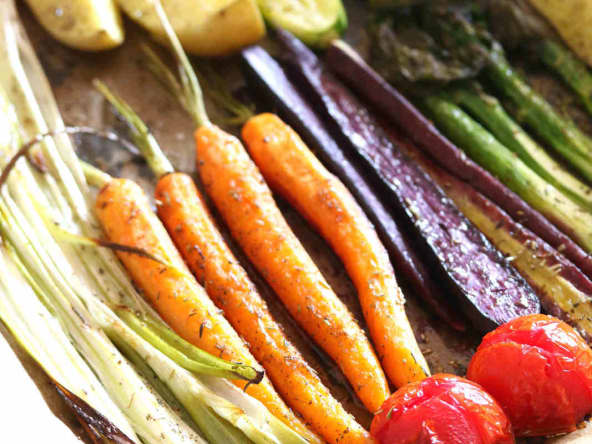 Légumes de printemps rôtis