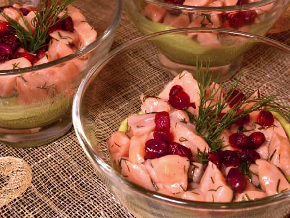 Verrines sans gluten avocat et saumon