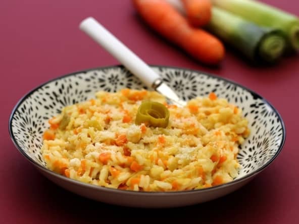 Risotto veggie aux poireaux et carottes