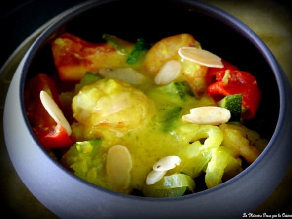Curry light de crevettes et courgettes au lait de coco