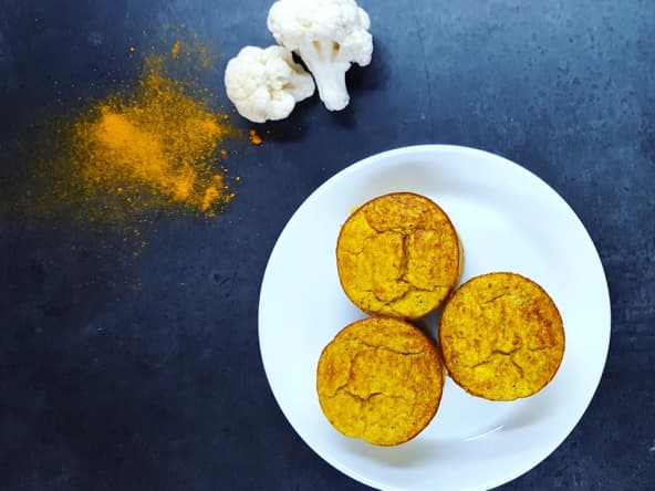 Mini-flans de chou-fleur au curry sans lait