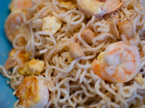 Nouilles sautées aux crevettes