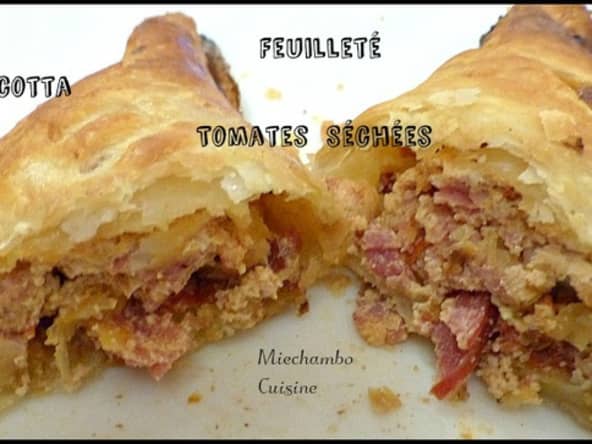 Feuilletés à la ricotta, tomates séchées et bacon