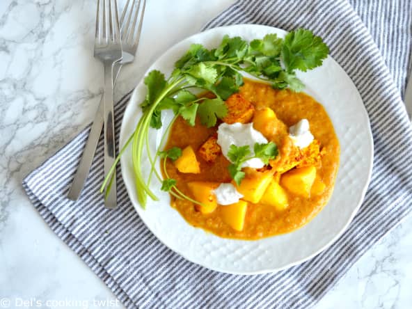 Curry de mangue et tofu (vegan, sans gluten)