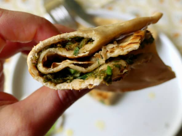 Göyerti Qutab, pains plats azéris à l'oseille et herbes fraiches