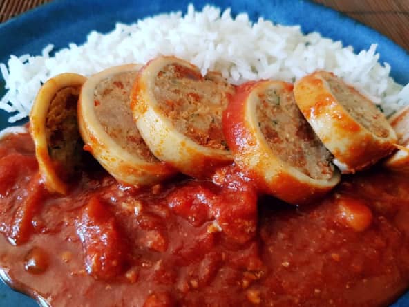 Encornets farcis veau chorizo