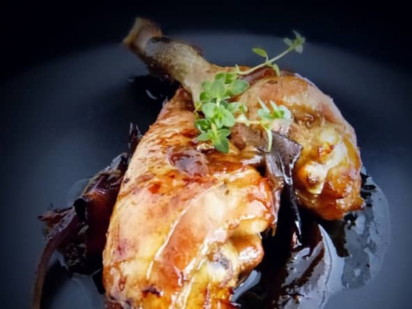 Cuisses de poulet, sirop d'érable-gingembre