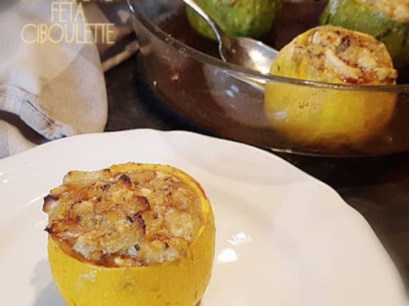 Courgettes farcies à la feta et ciboulette