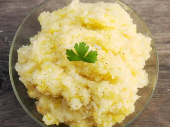 Purée de pomme de terre de céleri-rave et cebette