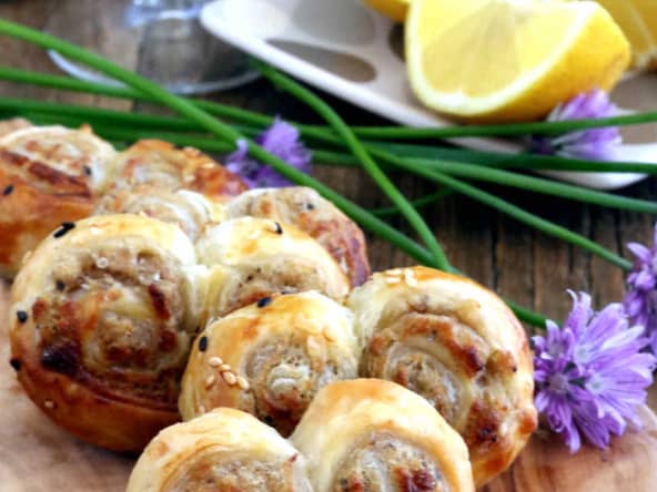 Palmiers à la sardine et piment d'Espelette à servir à l'apéritif