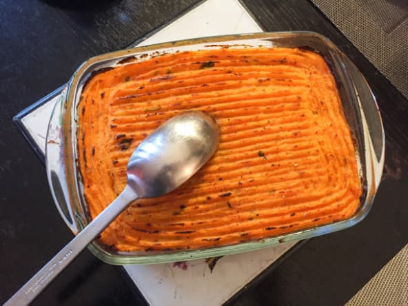 Hachis de patate douce et pomme de terre à la sauge