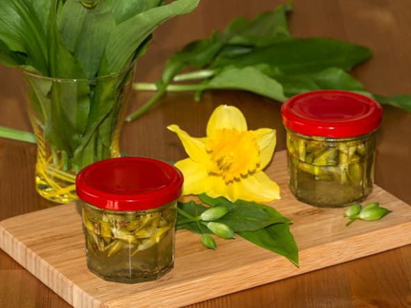 Boutons floraux d'ail des ours au vinaigre