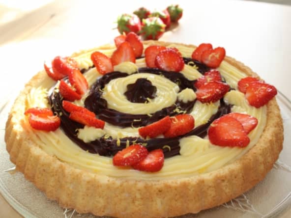 Fond de génoise au crémeux citron et ganache au chocolat noir : Au gré de mes envies