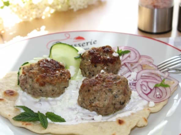 Tortillas "maison" aux boulettes d'agneau, menthe & Feta : Au gré de mes envies