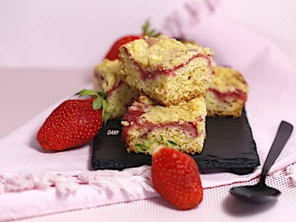 Carrés aux fraises