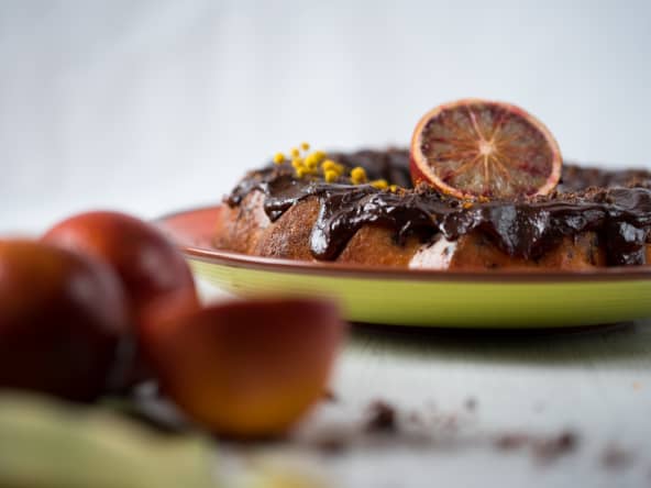 Bundt cake orange sanguine et pépites de chocolat