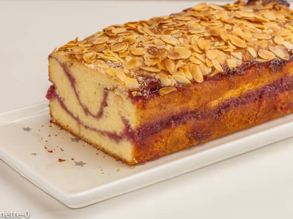 Gâteau du matin vanille framboises amandes