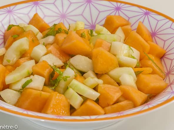 Salade de concombre et melon