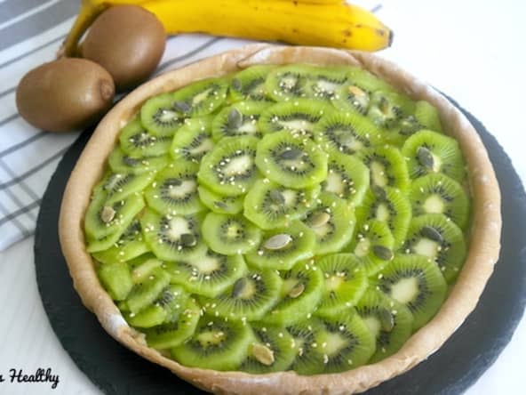 Tarte sablée allégée sans beurre et au kiwi de saison
